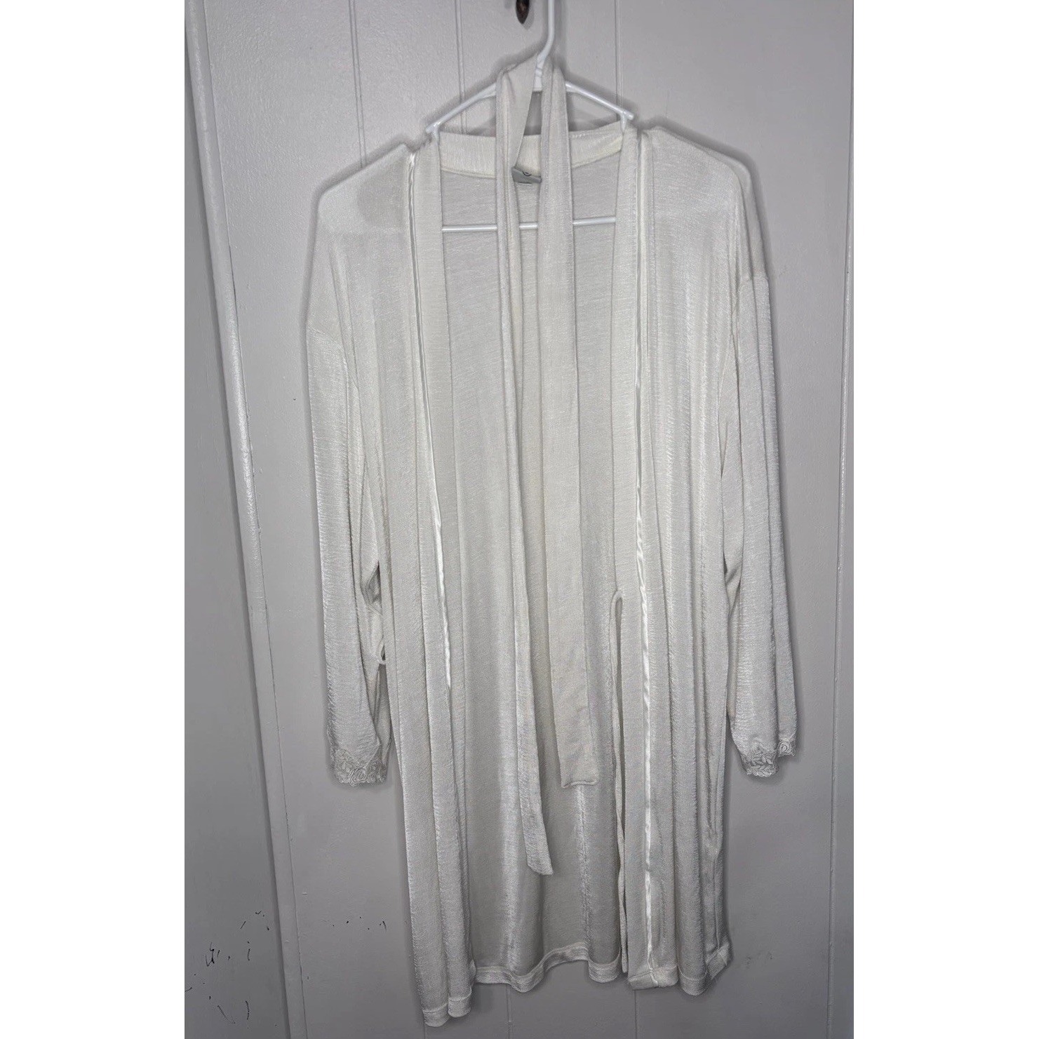 After Eden Women's Luxury Robe Size Small White Classy Elegant Lace Bridal